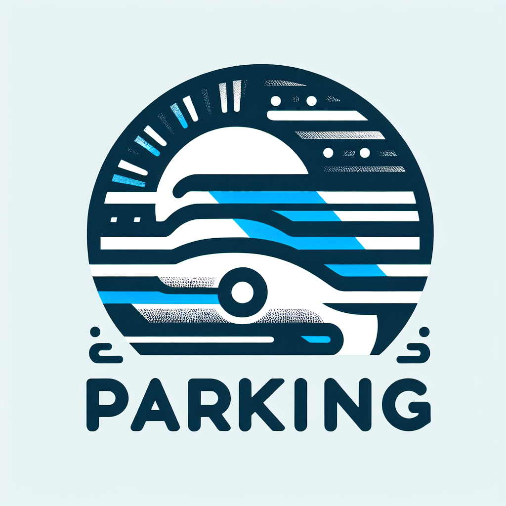 A logo for a parking company using the colours blue and white [that exudes professionalism] [and conveys reliability].